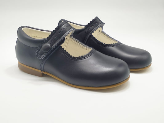 Navy hard sole shoes